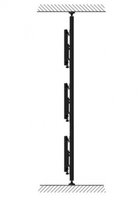 R-2*2 Модульный комплект креплений для видеостены распорного типа; конфигурация 2х2 дисплея; для дисплеев с диагональю 46, 47, 55, 60" и весом до 85 кг, цвет черный