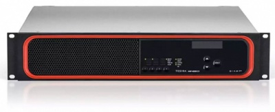 AMP-4300R CV Цифровой усилитель, 4 канала по 300 Вт на 70/100 В. Подключение аудиосигналов через интерфейс AVB/TSN (разъем RJ-45), либо через разъемы Phoenix на опциональной карте