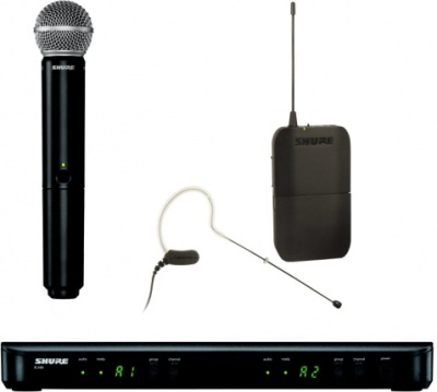 BLX1288E/MX53-M17 Двухканальная радиосистема с головным микрофоном MX153 и ручным передатчиком SM58