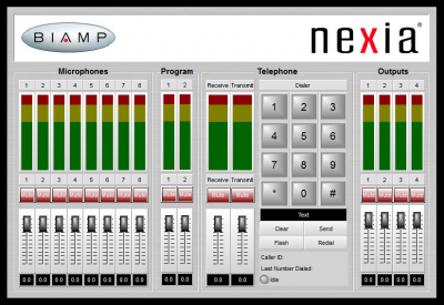 Nexia TC Цифровой матричный аудиопроцессор для телеконференций, 8 вх. с эхоподавлением, 2 вх. аналоговой телефонной линии, 4 вых., возможность передачи 16x16 цифровых аудиоканалов