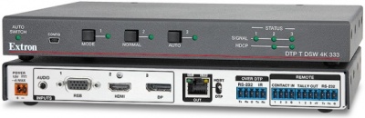 DTP T DSW 4K 333 Многоформатный коммутатор с тремя входами, встроенным передатчиком DTP для длинных дистанций и эмбедированием аудио