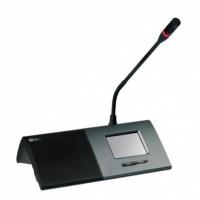 DC 6990 P Настольный микрофонный пульт с 3.5 " ЖК сенсорным экраном,  громкоговорителем, считывателем чип-карт, двумя селекторами каналов