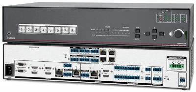 IN1608 xi HDCP-совместимый скалирующий презентационный коммутатор с восемью входами и передачей DTP