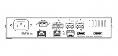 TesiraLUX IDH-1 AVB видео энкодер; 1 вход HDMI 2.0 или DisplayPort 1.2. Прием и обработка 8 каналов эмбеддированного PCM аудио. 2 MIC/LINE аналоговых входа. Разъемы RJ-45 (1Gb) и SFP+ (10Gb), 4 контакта GPIO, RS-232, OLED-дисплей, настройка и управление E