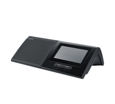 MXC640 Настольный микрофонный пульт с 4,3" сенсорным экраном, громкоговорителем, считывателем ID-карт, двумя селекторами каналов