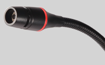 CVG18DRS-B/C Конденсаторный кардиоидный микрофон на гусиной шее с настольной подставкой, кнопкой включения и светящимся кольцом, встроенный преамп, черный, длина 45 см