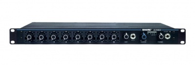 SCM800E 8 канальный микрофонный микшер 8xXLR. Поддержка линковки до 4х устройств в цепь. Линковка с автомикшерами SCM410, SCM810 и FP410. Поканальный 2х полосный эквалайзер. Фантом