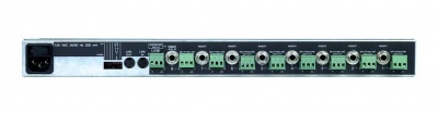 SCM800E 8 канальный микрофонный микшер 8xXLR. Поддержка линковки до 4х устройств в цепь. Линковка с автомикшерами SCM410, SCM810 и FP410. Поканальный 2х полосный эквалайзер. Фантом